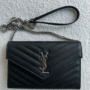 YSL Purse Handbag Cassandre Envelope Wallet Chain Bag